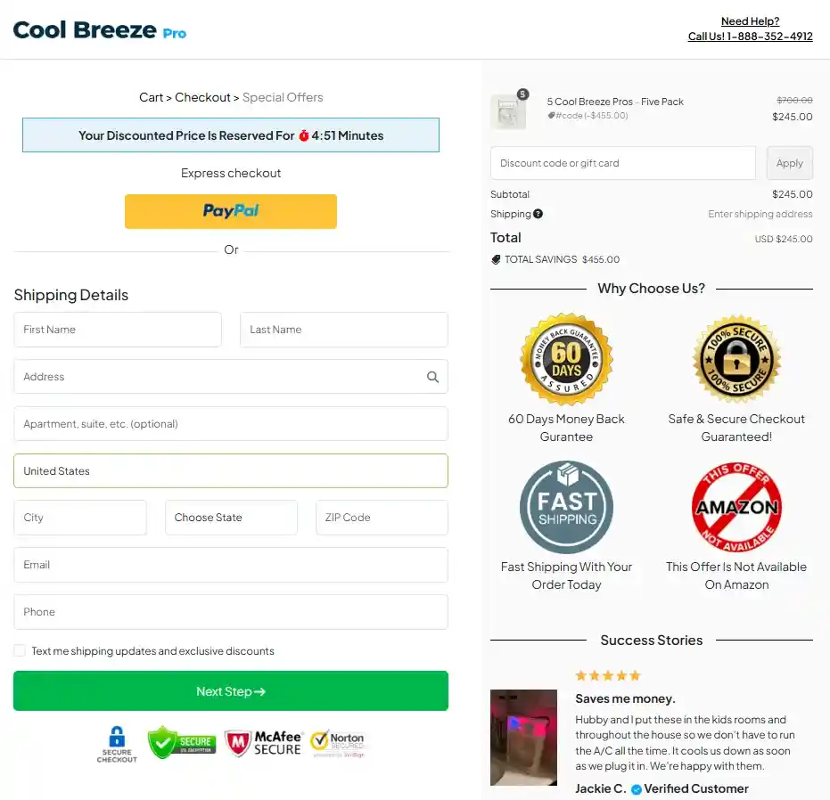 Cool Breeze Pro Order Page